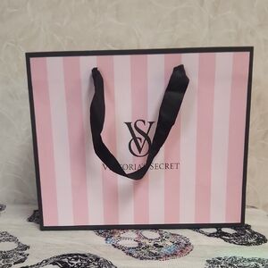 Victoria's Secret Pink Striped Shopping Bag